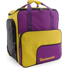 BRUBAKER Boot Bag 'Superfunction 2.0' Backpack holds complete Ski or Snowboard Equipment incl. Helmet! - Limited - Violett / Yellow