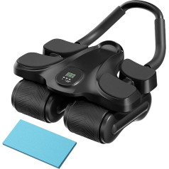 Abdominal Roller with Timer and Automatic Return Function, Abdominal Trainer with Elbow Support, for Core Muscle Training, Fitness and Strength Training for Home, Office, Dorm and