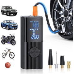 Electric Air Pump 150 PSI with 12000 mAh Battery & 3 x Quick Inflation - Portable Battery Compressor for Car, Bike, Motorcycle