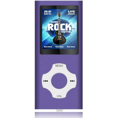 MP3 Player with 32GB MicroSD Memory Card, Tabmart MP4 Music Player Support Audio Player Media Player FM Radio E-Books Long Battery Life 1.81 Inch Colour Display Music Player Purple
