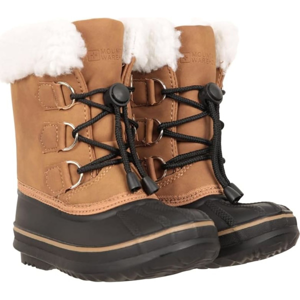 Mountain Warehouse Sporty Adaptive Lace-Up Snow Boots for Toddlers, Snowproof Shoes with Sherpa Lining and Round Laces, Boys and Girls