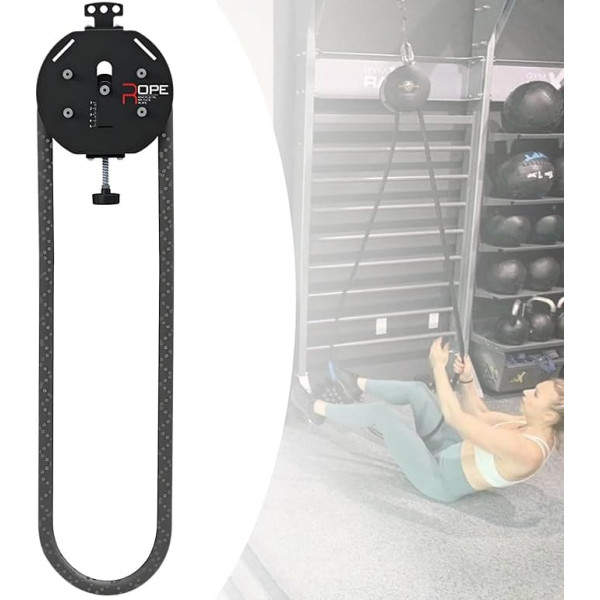 Endless Rope Trainer, Portable Pulley System, Pulley System with Adjustable Resistance, Home Fitness Equipment, Suitable for Handle, Arm, Back and Body Coordination Exercises, Black