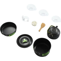 Aluminiumoxid-Camping-Kochgeschirr-Set für 1 bis 3 Personen, Outdoor-Pfannen- und Kochgeschirr