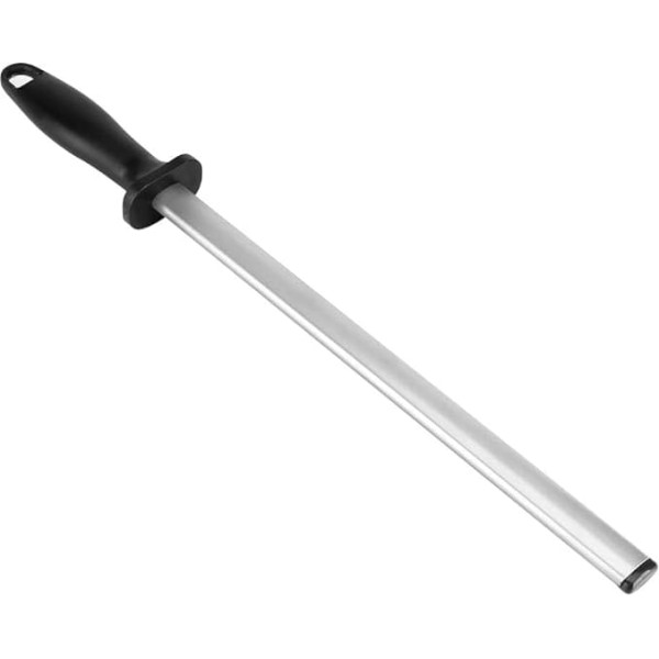 Wakects Knife Sharpener Rod, 12 Inch Sharpening Rod Oval Shaped Handle Kitchen Scissors, Cutlery, Outdoor Tool Grains 600 Rod for Efficient Rod