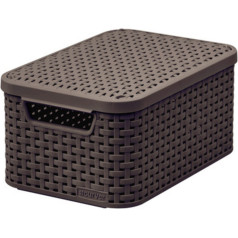 Grozs ar vāku Rattan Style M tumši brūns