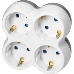 4x2P+Z (Schuko) sadalītājs, balts-pelēks