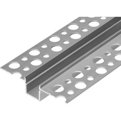 Alumīnija profils LED lentēm, 2000 x 55 x 13 mm, iebūvēts ģipškartona plāksnē, sudraba krāsā.