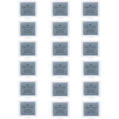Faber-Castell Art Eraser 205262 Kneading Eraser, Grey, 18 Erasers in Plastic Box