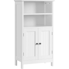Yaheetech Bathroom Cabinet, Kitchen Cabinet with Double Door and Adjustable Shelf, Bathroom Chest of Drawers, Sideboard, Bathroom, Living Room, Hallway, White, 50 x 30 x 92.5 cm