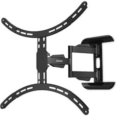 Hama TV Wall Mount Swivelling, Tilting, Extendable (TV Wall Mount 37-75 Inches, VESA 200 x 200 to VESA 600 x 500, up to 45 kg, with Fischer Dowels) Black