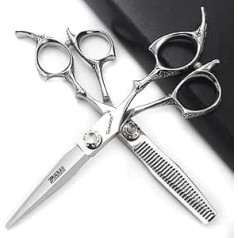 6/7 Inch Professional Hair Cutting Scissors Hair Cutting Scissors Thinning Scissors Modelling Scissors Hairdressing Hair Cutting Set (2 Pieces)