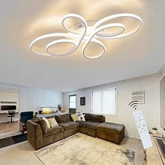 ZMH Ceiling Light LED Ceiling Light Living Room Lamp Dimmable Large 100 cm 90 W Modern in White Bedroom Lamp Ceiling Lighting Bedroom with Remote Control Design for Dining Room Kitchen Office