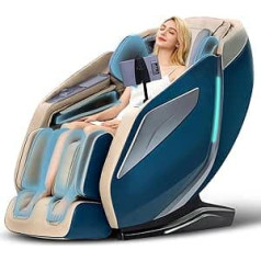 4D Massage Chair, Full Body Massage, Shiatsu Massage Mat, Massage Chair with Heat Function, Massage Chair, Foot Massager, Blue
