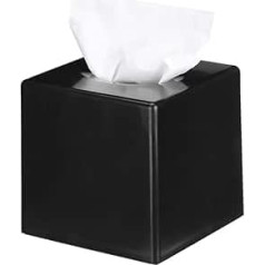 Black Tissue Box Cover, Square Modern Face Tissue Box Holder, Paper Towel Box, Napkin Dispenser for Bathroom Vanity Worktop, Chest of Drawers, Office Desk