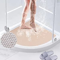 Corner Shower Mat, Non-Slip, Soft Comfort Safety Bath Mat with Drainage Holes, PVC Loofah Massage Shower Mats for Wet Areas, Quick Drying and Mildew Resistant