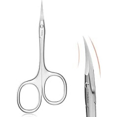 THRAU Nail Scissors Left-Handed Cuticle Scissors Made of Rustproof Stainless Steel Cuticle Scissors Extra Fine and Extra Sharp Cuticle Nippers Cuticle Remover for Nail Care and Foot Care
