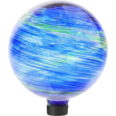 Gazing Balls for Garden, Blue and Green, Hand Painted Garden Observation Ball, Reflective Ball, Yard Ornament for Outdoor Decoration, Patio, Garden, Lawn (10