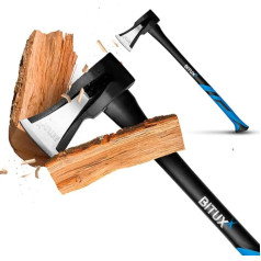 Bituxx Splitting Axe, Hatchet, Splitting Wedge, Fibreglass Forest Set, The Perfect Tools For Garden and Forest