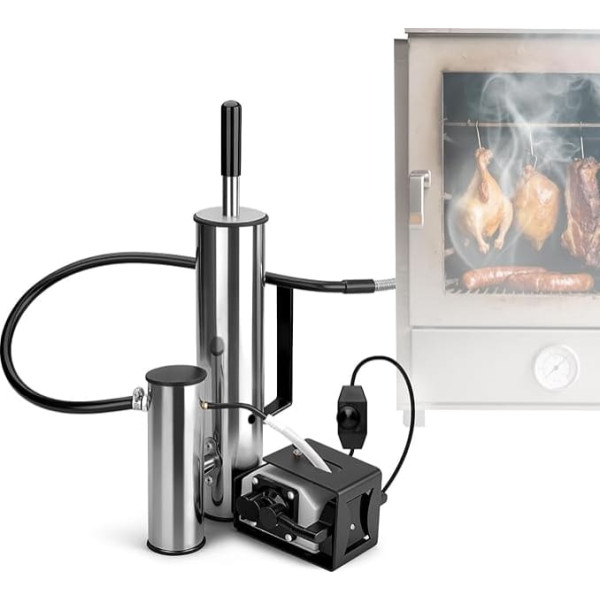 Cold Smoke Generator Made of Stainless Steel, Smoke Generator for Electric Smoker with 25 W Super Powerful Oxygen Pump, Smoke Quantity Continuously Adjustable, Ideal for Fish, Meat, Cheese, BBQ