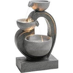 Dehner Garden Fountain Heart, Approx. 72.5 x 45.5 x 32.5 cm, Polyresin, Grey