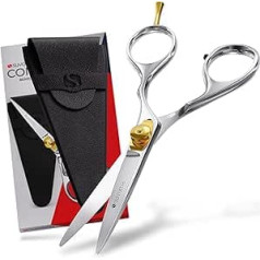 Suvorna 5 Men's Beard & Mustache Trimming Cutting and Styling Scissors with Tension Adjustment. Only Razor Edge Barber Scissors Designed For Next Level of Beard Grooming Comes With LifeTime Warranty By Suvorna