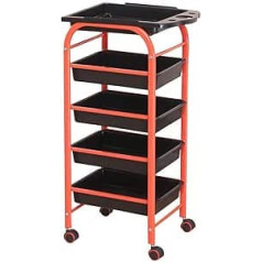 Multifunctional Storage Trolley, Recycling Vehicles, Salon Hairdressing Beauty Trolley with 5 Drawers with Rolling Wheels and Tray, Storage Rack with 5 Drawers for Hairdressing Make-U