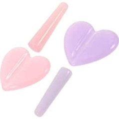 2 Sets Acryl Nagelprägemodell Herzform Biegewerkzeug Mattiert Gebogen Langlebiges Nail Art Tool für DIY Maniküre Präzise Prägung Geeignet für Salon und Zuhause