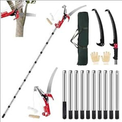 Telescopic Pruning Saw, Pruning Saw with Telescopic Handle, 0.8 - 4.26 m Adjustable Length Hand Saw Tree Saw, Garden Saw Telescopic Saw with Carry Bag, 2 Blades, Pole Saw for Branching Work and Tree
