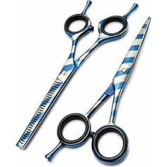 JOYA Solingen Set of 2 Professional Hairdressing Scissors 5 Inch with Rotating Screw + 30 Teeth Thinning Scissors 5.5 Inch Professional Set for Hairdressers, Academies and