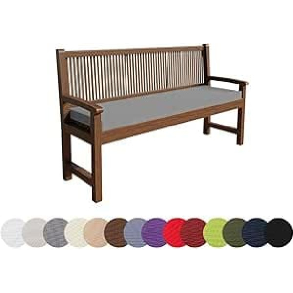 chilly pilley Bench Cushion, Water-Repellent Bench Cushion, Zip with Loops, Bench Cushion, Seat Cushion for Garden Bench, Garden Bench Cushion (100 x 50 x 5, Grey)