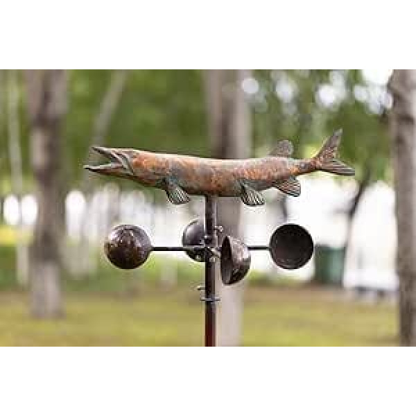 Windspiel aus Metall für den Außenbereich, 170,2 x 53,3 cm, große Windskulptur, Metall, Hofkunst, antike Gartenstatuen, kinetische Gartenfisch-Spinner-Dekoration, Geschenke für Familie, Freunde