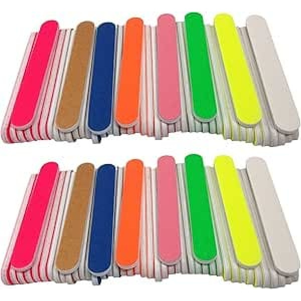 Jaylie TM Mini Assorted Colour Nail Files Made in USA, Professional Quality, 3.5 Inches Long by 3/4 Inch Wide by Jaylie