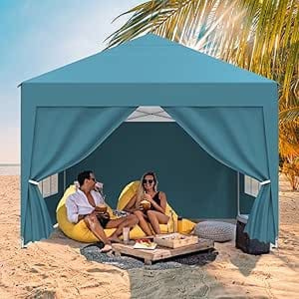 Gazebo 2.5 x 2.5 m, Garden Gazebo, Winterproof, Waterproof Folding Gazebo with 4 Side Panels, Carry Bag, UV Protection 50+, Height Adjustable, Stable, Metal Frame, Party Tent, Garden Tent for Festival