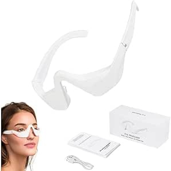 Red Light Glasses Face Massager with Light Under Eyes Red Light Therapy Remover for Dark Circles Puffiness Wrinkles