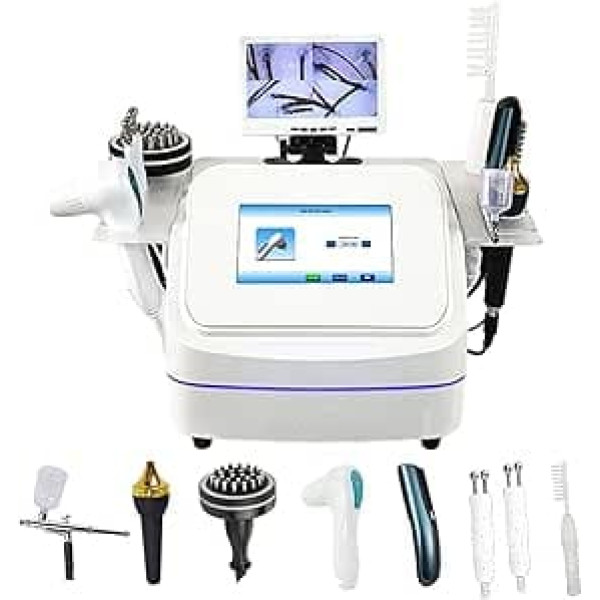 Skin Hair Scalp Detector, Scalp Hair Follicle Detector, with 4 Spectral Detections, 200x Magnification, Hair Loss Anti Hair Follicle Detector, with 7 Handles, LCD Screen