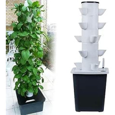 Hydroponics Tower Kit 6 Levels 30 Holes Plant Tower Hydroponic Growing System for Herbs, Fruits and Vegetables