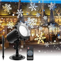 Snowflake Projector | 360 Degree Rotation Snow Projector for Indoor Use - Lamp for Driveway Garden Wedding Christmas Holidays Winter Outdoor and Indoor Decoration
