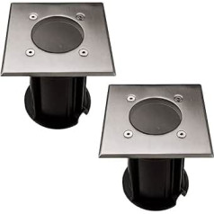 V-TAC Recessed Floor Spotlight Outdoor GU10 Patio Floor Lighting Recessed Floor Light Outdoor App Control Stainless Steel Shockproof Smart RGB LED 4.5 W 290 Lm, L x W x H 11 x 12 cm, Set of 2