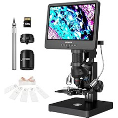 Andonstar AD269S 20X-5000X HDMI Digital Microscope with 10.1 Inch LCD Screen for Adults and Children, Home Lab Microscope Set with Slides, Full Screen for Coins, Windows Compatible