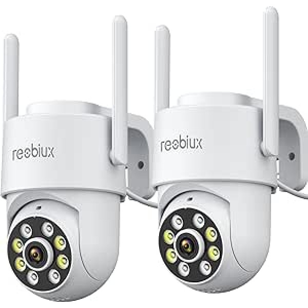 Outdoor Surveillance Camera, 1080P, Outdoor / Indoor Surveillance Camera with Coloured Night Vision, 2.4 GHz WiFi, Motion Detection, Alarm, Wired, 2-Way Audio, Outdoor, 3 m Cable, IP68