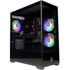 CYBERPOWERPC Wyvern Gaming PC - AMD Ryzen 5 5500, Nvidia RTX 5060 8GB, 16GB RAM, 1TB NVMe SSD, 650W 80+ PSU, Wi-Fi, Windows 11, Prism Panoramic RGB Black