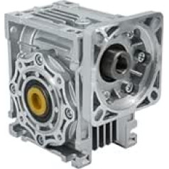 High Torque Worm Reducer for DC Motor 130 mm x 130 mm NMRV063 Ratio 7.5/10/15/20/25/30/40/50/60/80/100 Input 19/22/24 mm Output 25 mm (Colour: 24 mm Input Hole, Size: