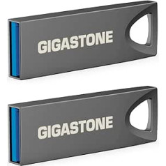 GIGASTONE 256GB Slim Fit Flash Drive (Pack of 2) Z70 USB 3.2 Gen 1, 120MB/s Ultra Fast, Nickel Metal Design, Data Storage, Backup for PC/Mac/TV/Car, USB 2.0/3.0/3.1 Compatible