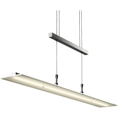 LED Pendant Light, Dimmable, Smoothly, Height-Adjustable, Including LED Plate, IP20, Hanging Lamp, Ceiling Light, LED Living Room Light, Interior Light, Modern, Real Glass Panel, Warm White