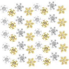 5 Sätze Schneeflocken-ornamente Nageln Mini Dekoration Weiß Weihnachtsdorf Zubehör Nägel Nagelornamente Schneeflockendekor Stilvolles Nageldekor Nagelschmuck Legierung 40 Stück * 5