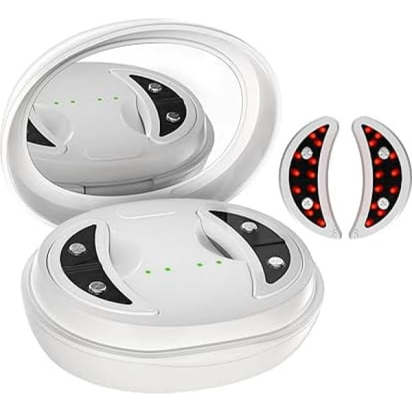Augenmassagegerät Mit Rotem Licht, Mikrostrom Und Vibration, Wiederaufladbares Beheiztes Augenmassagegerät, Anti-Aging-Hautpflegegerät Unter Den Augen, Gegen Augenringe, Schwellungen Und Feine Linien
