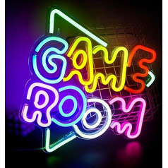 Green Game Room Neon Sign LED Neon Light for Wall Decoration USB Powered Colourful Gaming Room Neon Sign Art Wall Decor for Bedroom Playroom Gaming Decoration Boys Gift