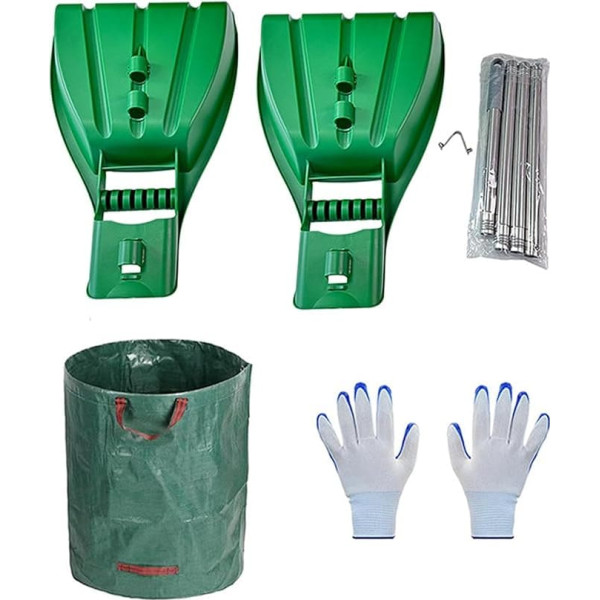Claw Scoop for Leaves, Leaves Scoop Set, Telescopic Pole Rake, Lawn Grass Scoop, Claw Scoops, Hand Rakes, Garden Bag Scoops for Fast Leaves & Lawn Grass Removal