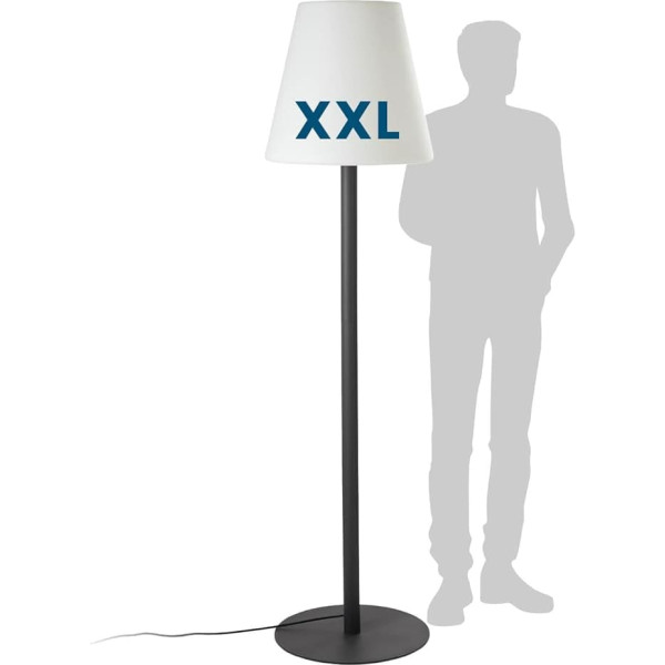 Hoberg XXL Floor Lamp for Indoor and Outdoor Use 1.87 m Large Lamp with 3 Adjustable Light Intensities Atmospheric Floor Lamp in Timeless Modern Design IP-44 Water Protected [Black, White]