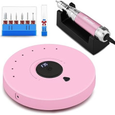 Nail Cutter for Gel Nails 35000 rpm, Acrylic Nails, Manicure Pedicure Set, Professional Nail Cutter with LED Display and Pause Function, Bit Lock Design, Speeds and LED Display, Pink